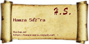 Hamza Sára névjegykártya