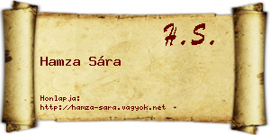 Hamza Sára névjegykártya